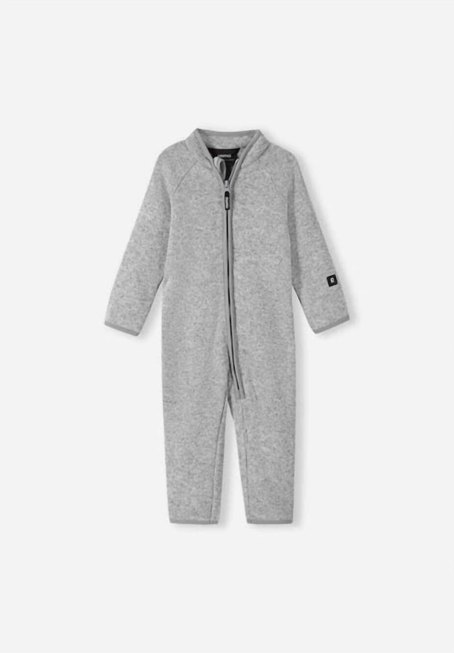 NEW REIMA kid's tahti fleece overall in melange grey